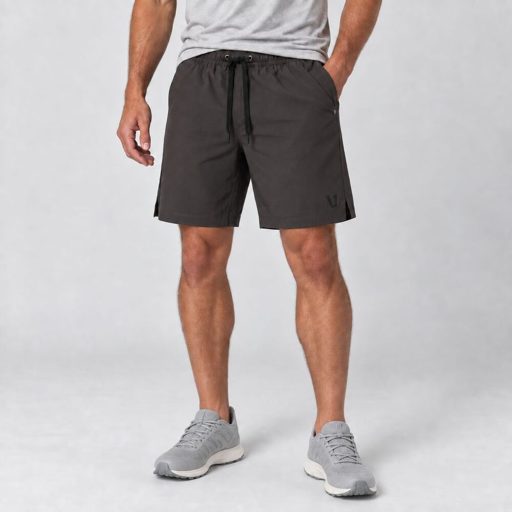Vuori HardKore Lined 7" Shorts Men's M Carbon Ripstop Training NWT